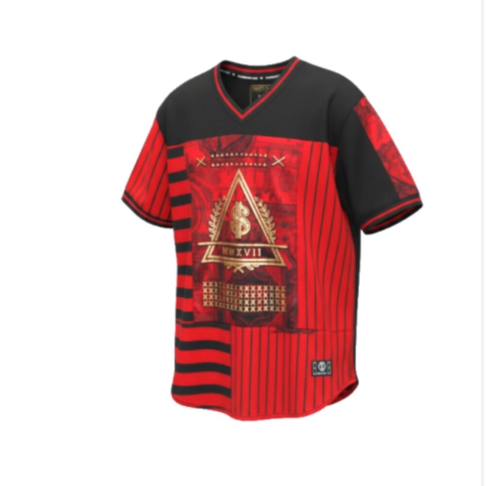 Billionaire Boys Club BBC XL Patchwork Graphic Jersey Tee Red Black NWOT